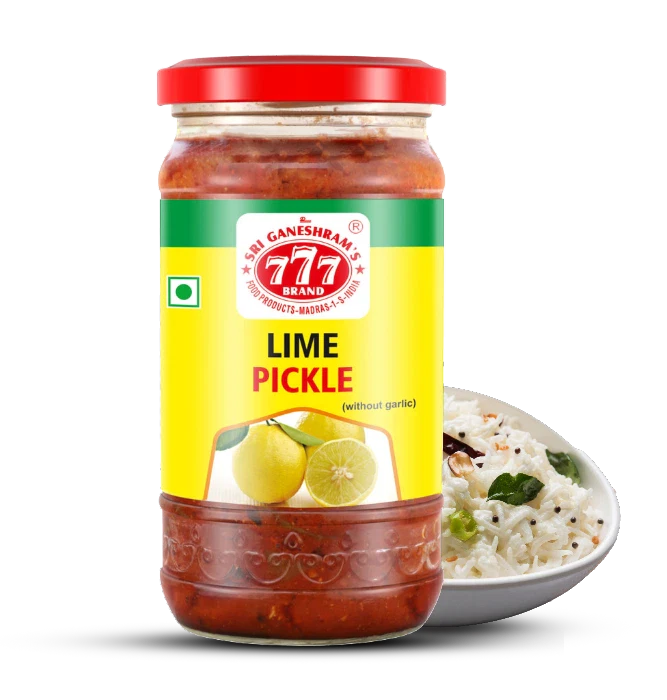 Authentic Lime Pickle in a jar, made with fresh limes, aromatic spices, and oil for a tangy and spicy flavor.