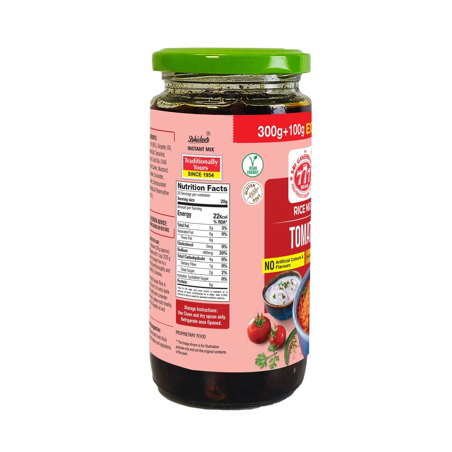 Dhideer® Instant Tomato Rice Paste 300g+100g - Image 2