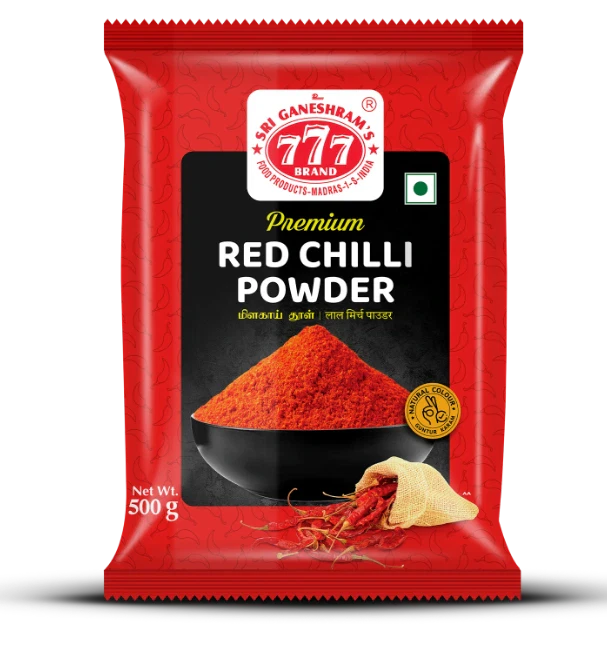 Pure Red Chilli Powder, made from high-quality dried red chilies, perfect for adding heat and color to curries, gravies, and dishes.