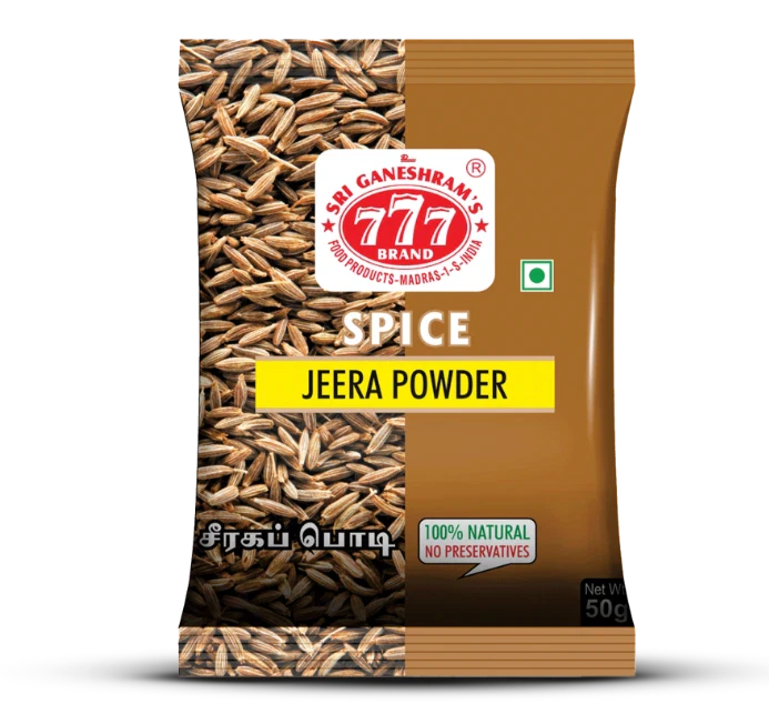 Pure Jeera Powder, made from ground cumin seeds, perfect for adding a warm, earthy flavor and aroma to curries, rice, and gravies.