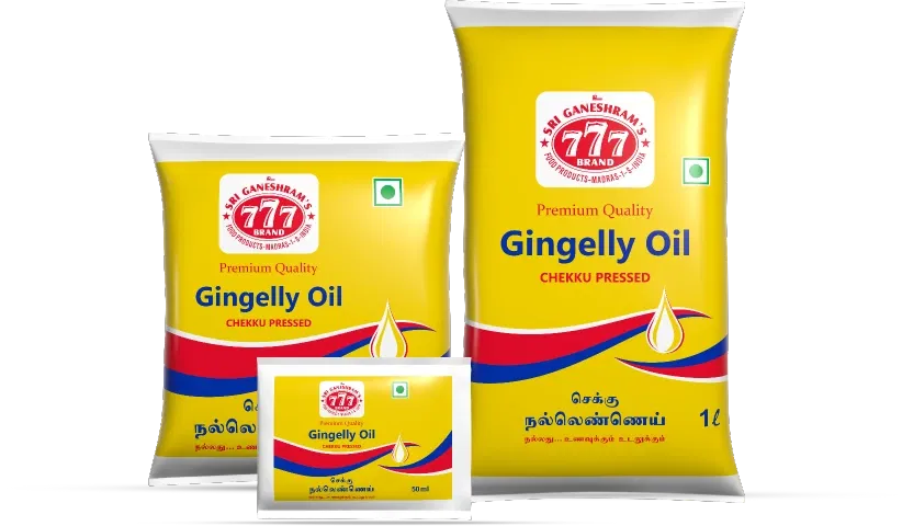 Convenient Gingelly Oil Pouch, made from pure sesame seeds, perfect for cooking, seasoning, and enhancing traditional flavors.