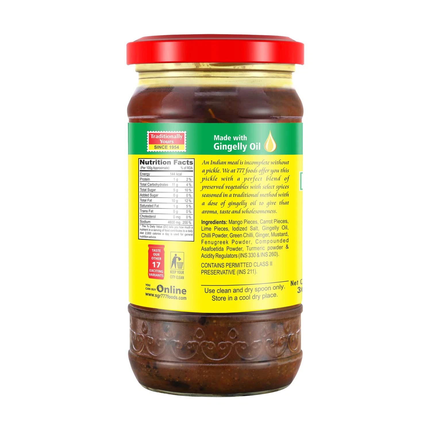 777 Andhra Style Mixed Pickle 300g - Image 4
