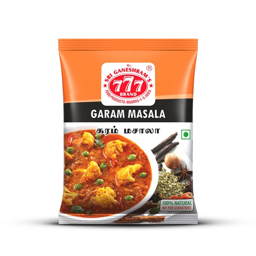 Aromatic Garam Masala Powder, a rich blend of spices that enhances the flavor of curries, gravies, and Indian dishes.