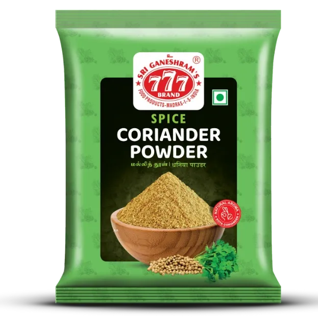 Pure Coriander Powder, made from high-quality ground coriander seeds, perfect for enhancing flavor and aroma in curries, soups, and dishes.