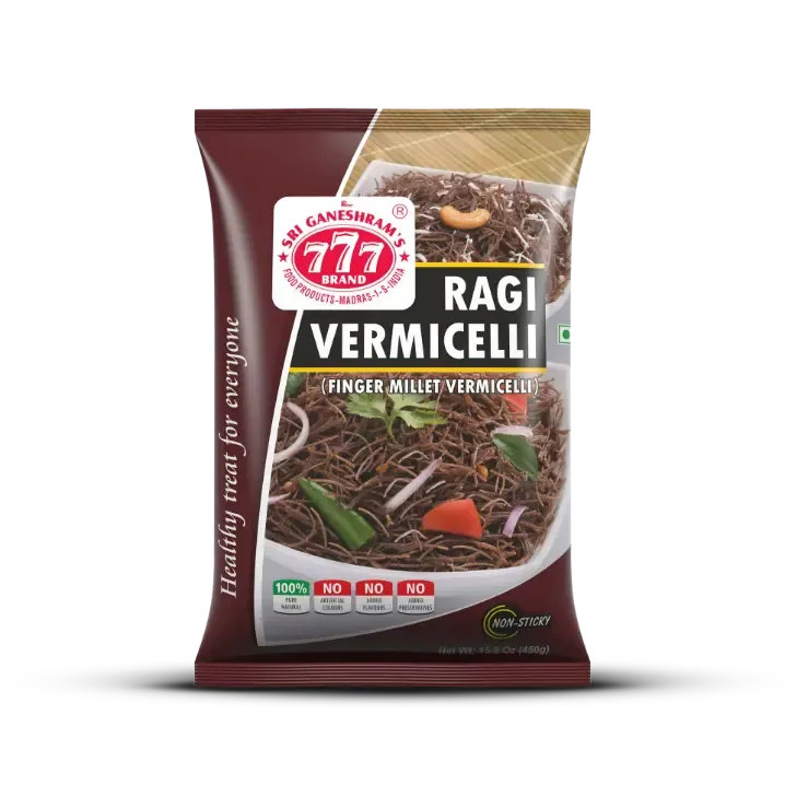 Ragi vermicelli, made from wholesome finger millet, perfect for creating nutritious and delicious meals.