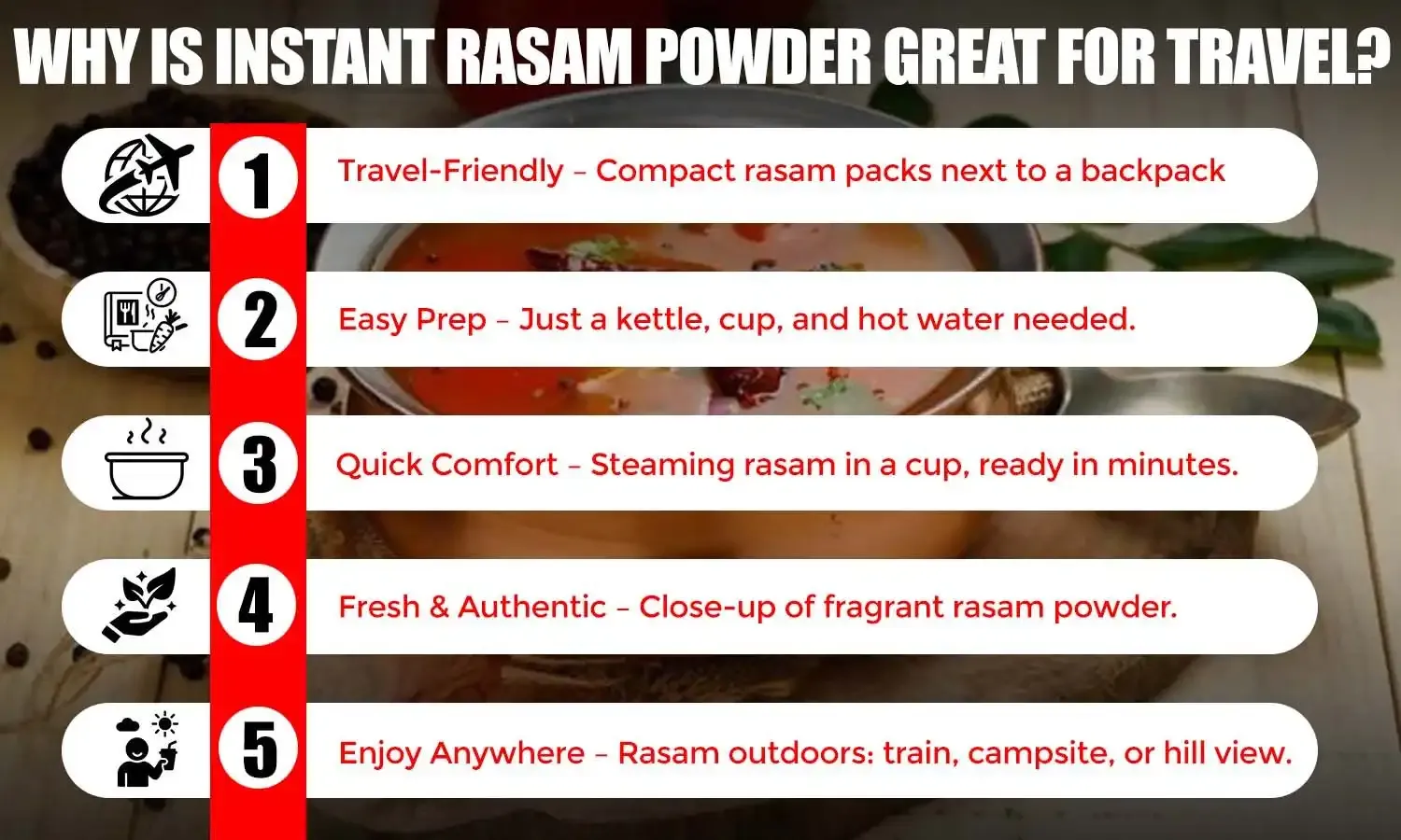 Instant Rasam Powder for Travel
