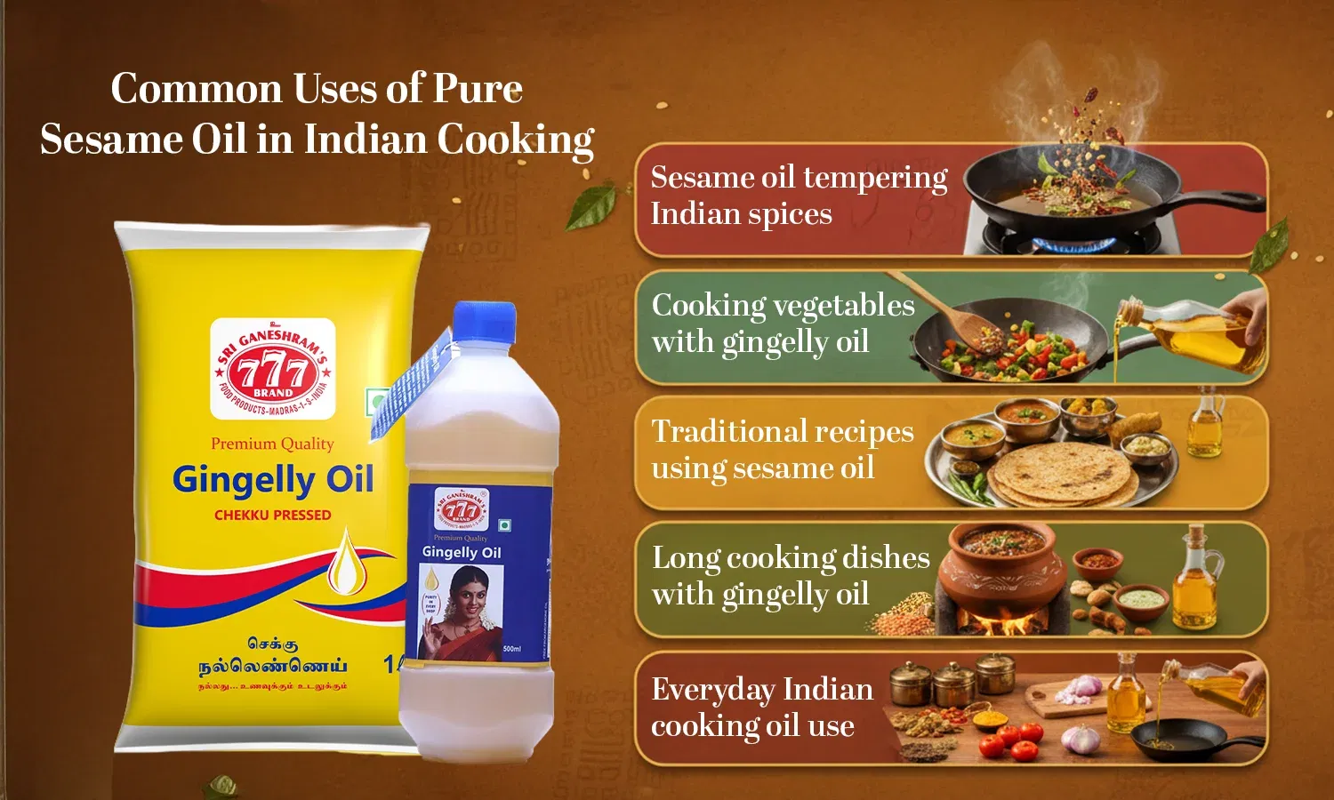 Pure Sesame Oil in Indian Cooking
