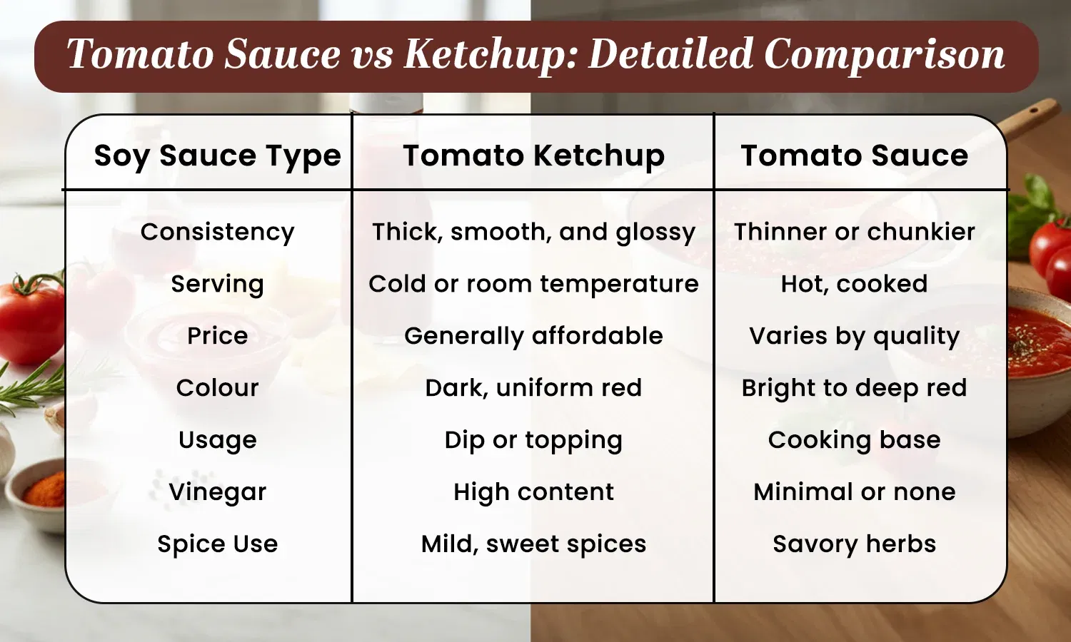 Difference Between Tomato Sauce and Ketchup